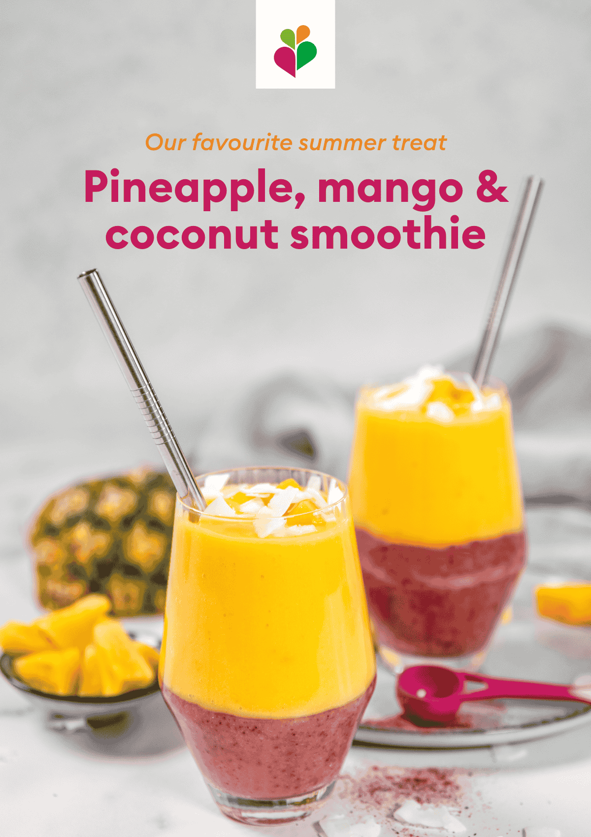 Pineapple Mango Coconut Smoothie