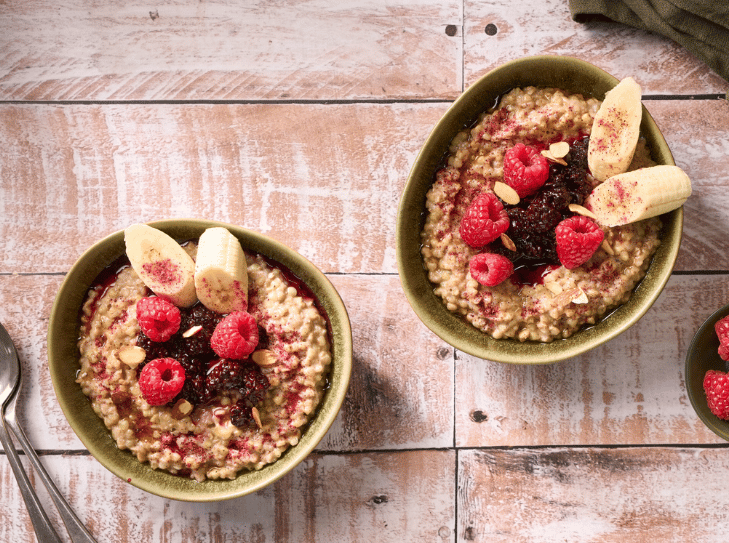 Buckwheat, berry and maple porridge