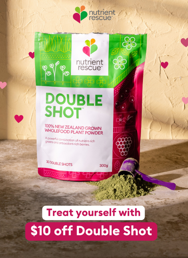 Double Shot with text "Treat yourself with $10 off Double Shot."